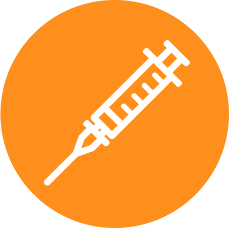 Icon of a syringe representing venous access and parenteral administration